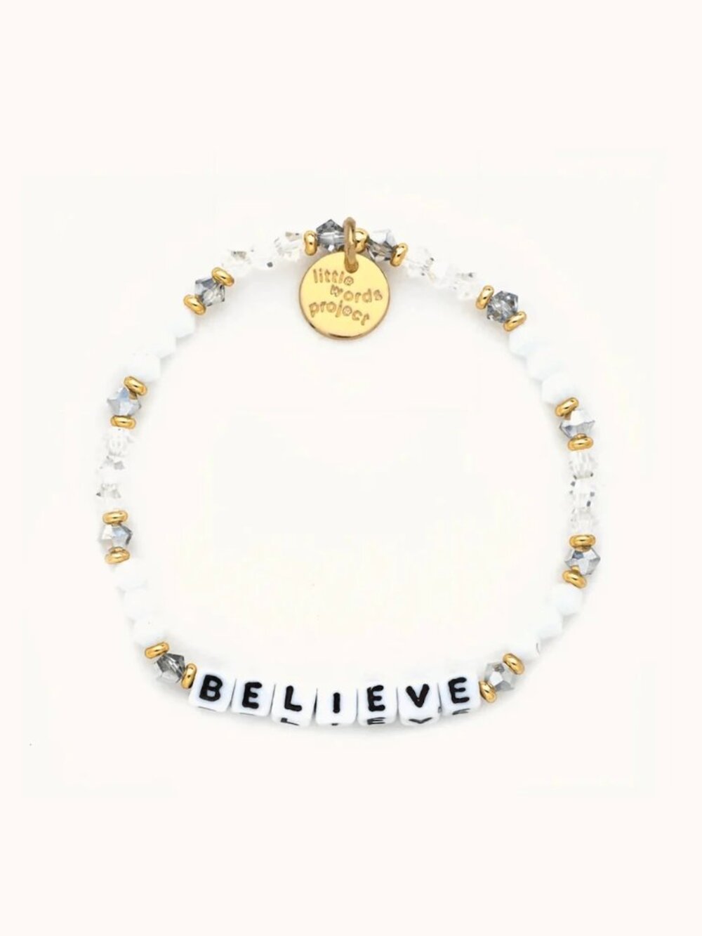 Little Words Project Believe Crystal Colorful Beaded Bracelet